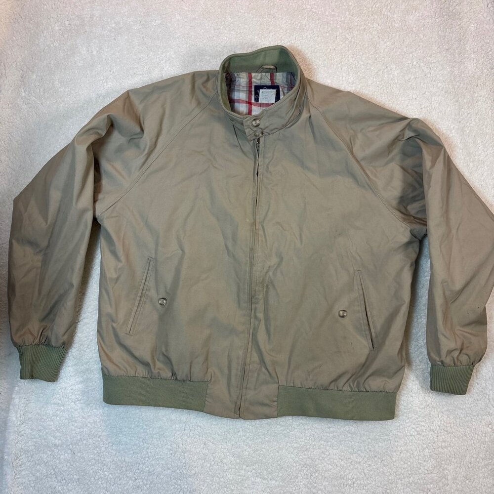 Woodrich Mens Bomber Jacket XL Tan Plaid Lining Cotton Blend